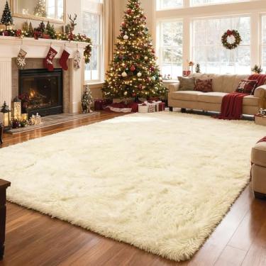 Imagem de Tapetes macios de 22,5 x 30,5 cm para sala de estar, tapete felpudo grande felpudo para quarto, quarto de crianças, berçário, decoração de casa