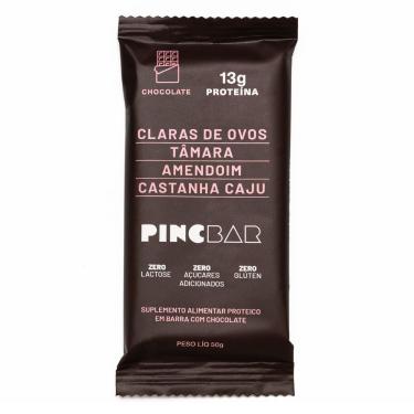 Imagem de Barra de Proteína Pincbar Chocolate, Claras de Ovos, Tâmara, Amendoim, Castanha de Caju 50g