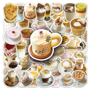 Imagem de Adesivos para café, decalques de grafite à prova d'água, 50 unidades/l