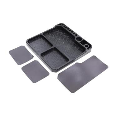Imagem de predolo Bandeja de parafusos RC com base antiderrapante em silicone para acessórios de barcos de modelismo 1/8 e 1/10.