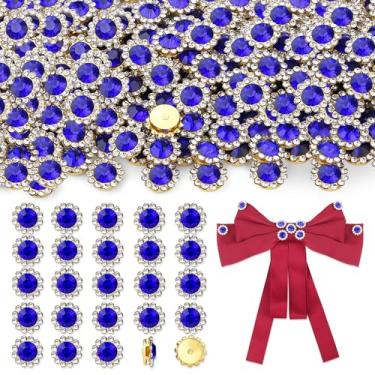 Imagem de QINJIEJIE 200 peças safira azul costurar em strass flor garra 12 mm cristal base de metal strass para artesanato roupas deslumbrantes para costura chapéus bolsas roupas sapatos cintos acessórios de