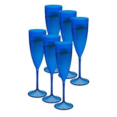 Imagem de Taça Espumante 20pçs Acrilico Cristal Premium 170ml Neoplas, Azul