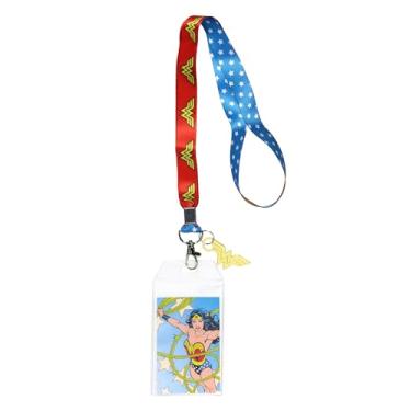 Imagem de Cordão da Mulher Maravilha com crachá de metal e suporte de identificação