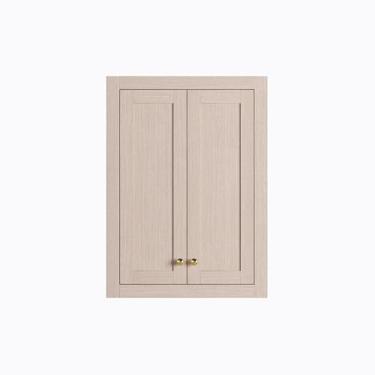 Imagem de HIGEINE Armário de parede de banheiro sobre o vaso sanitário armário de armazenamento de 2 portas armário de medicina de madeira montado na parede com prateleiras ajustáveis para banheiro, cozinha