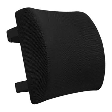 Imagem de KiBcsLic Almofada de apoio lombar para cadeira, confortável, ergonômica, em espuma preta.