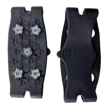 Imagem de oshhni Conjunto de 2 Crampons Antiderrapantes para Montanhismo, Garras de Gelo e Neve com 5 Dentes, Grampos de Gelo Universais, Black B