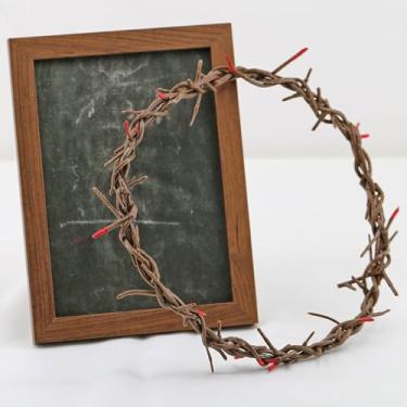 Imagem de Coroa de espinhos com véu de Verônica, imagem emoldurada de véu de Jesus, decoração de parede cristã para casa, sala de oração, presentes de Páscoa e Quaresma (Sudário de Jesus)