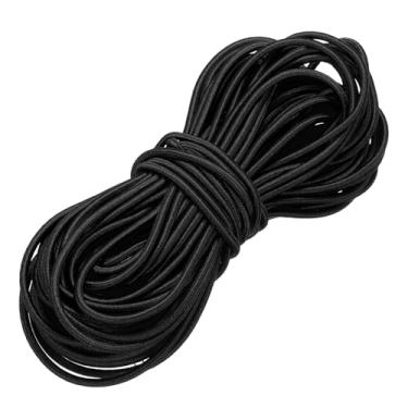 Imagem de PATIKIL Cordão elástico elástico, 1/20.3 cm x 49' de poliéster resistente cordas de choque corda elástica caiaque corda para caiaque lona gravata barco barraca acampamento artesanato DIY, preto