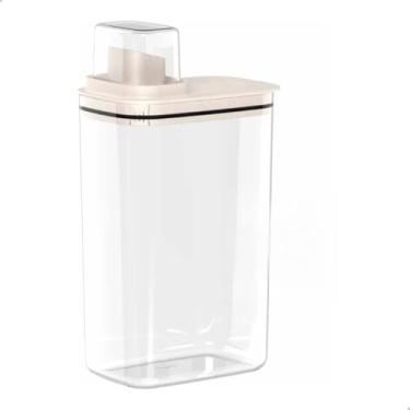 Imagem de Dispenser Porta Sabão Em Pó Líquido Amaciante 2,3L Com Copo Medidor Transparente