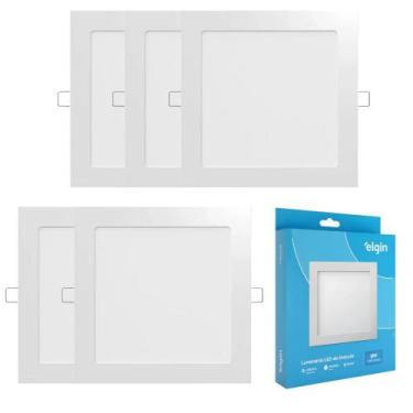 Imagem de Kit 5 Painel Plafon Embutir Led Elgin 18w Quadrado 6500k