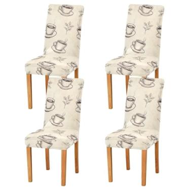 Imagem de Xícaras de café, vintage, capas de cadeira de banquete, removíveis, laváveis, para sala de jantar, conjunto de 2 para festa em casa, hotel, cerimônia de casamento