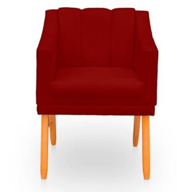 Imagem de Poltrona para Sala Moderna e Reforçada - Estofada em Suede Confortável, Ideal para Ambientes Domésticos (Bordo)