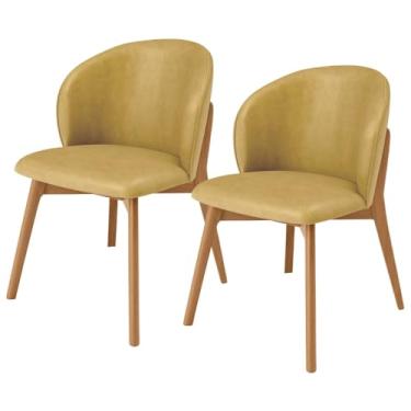 Imagem de Kit 02 Cadeiras de Jantar e Estar Living Estofada Mia L02 Couríssimo Fendi - Lyam Decor