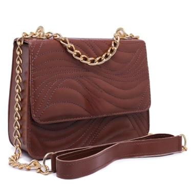 Imagem de Bolsa Feminina Pequena Alça De Corrente Transversal (Caramelo)