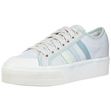 Imagem de adidas Sapatos femininos plataforma Nizza, Branco creme/quase limão/branco maravilha, 8.5