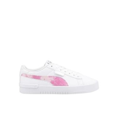 Imagem de PUMA Tênis infantil feminino Jada Bleach com cadarço casual - branco, Branco, 18