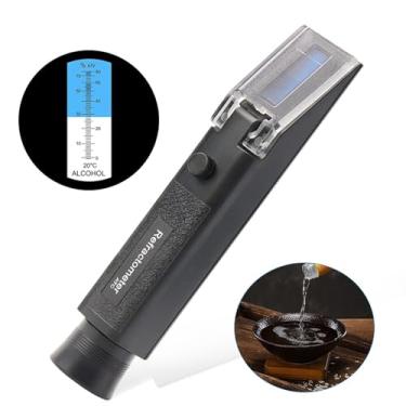 Imagem de Refratômetro portátil de álcool 0-80%, atc, medidor de concentração de espíritos, testador de licor, densímetro de álcool