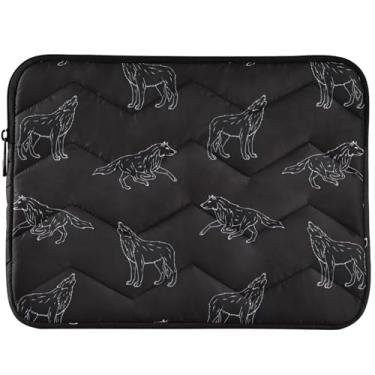 Imagem de Black Wolf Capa para notebook acolchoada floral para MacBook Pro 14 manga universal 13-14 polegadas acessórios de computador