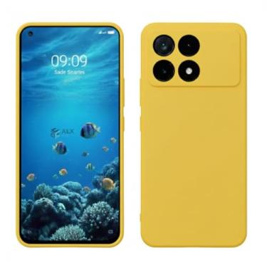 Imagem de Capa Silicone Premium para Xiaomi POCO X6 Pro – Interior Aveludado, Proteção de Câmera e Toque Macio Antichoque (Amarelo)