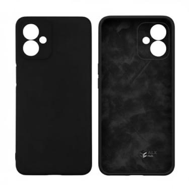 Imagem de Capa Silicone Veludo Premium Compatível Motorola Moto G54 com Proteção Completa. (PRETO)