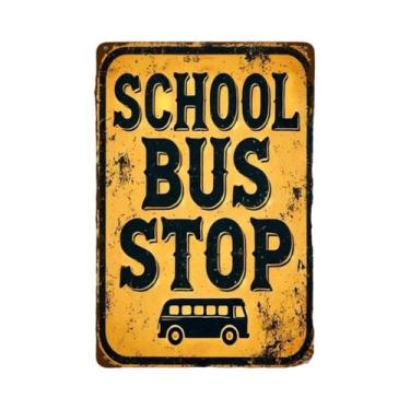 Imagem de Placa De Metal Amarela Envelhecida Estilo Rústico De Ferro Para Ponto 