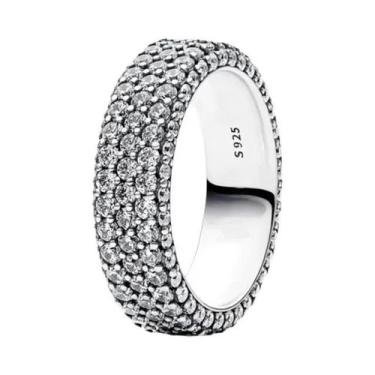 Imagem de Anel Feminino De Prata Esterlina 925 Com Pedra Rosa Em Forma De Coraçã