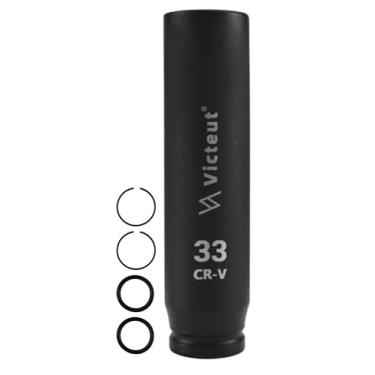 Imagem de Soquete de impacto extra profundo de 33 mm de acionamento de 3/4 polegadas, 200 mm de comprimento, soquete de porca de roda de caminhão, reboque e trator, aço de liga Cr-V tratado termicamente, peça