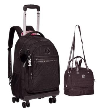 Imagem de Kit Mochila De Rodinhas 360 Com Lancheira Dois Bolsos Térmicos Escolar