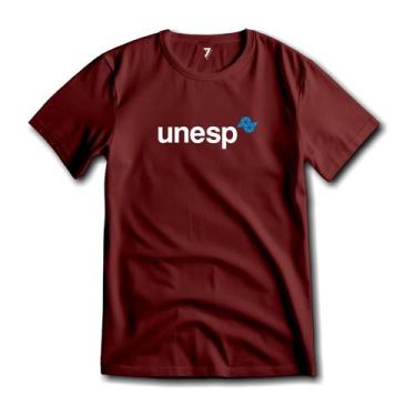 Imagem de Camiseta Unesp Algodão Premium Malha 100%, G, Vinho