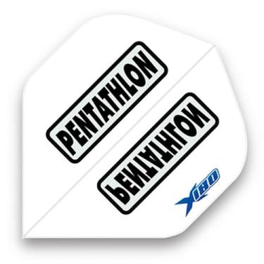 Imagem de US Darts 3 conjuntos (9 voos) de pentatlo extragrosso x180 voos de dardo. Voos padrão. Branco com painel transparente