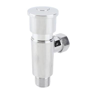 Imagem de FTVOGUE Válvula de Descarga de Liga de Zinco Pressionada Manualmente Com Válvula de Descarga de Mictório Retardada Com Parafuso de de Vaso Sanitário G1/2 para Substituição de