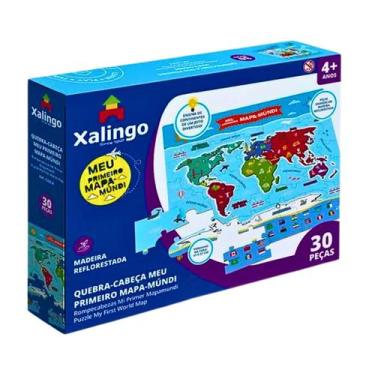 Imagem de Quebra Cabeça Infantil Meu Primeiro Mapa-Múndi 30Pçs Grandes - Xalingo