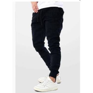 Imagem de Calça jogger jeans masculina super confortvel qualidade premium costur