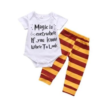 Imagem de Conjunto De 3 Peças De Roupa De Bruxo Para Bebê Recém-nascido, Roupa D