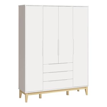 Imagem de Guarda Roupa Infantil Classic Elfe Branco Acetinado Natural - Reller