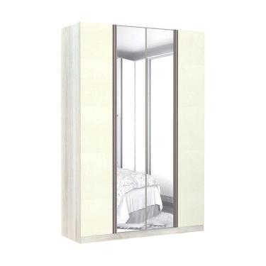 Imagem de Guarda Roupa Solteiro 4 Portas 3 Gavetas Prime Plus Alumínio Com Espelho 159 Cm Luciane Móveis
