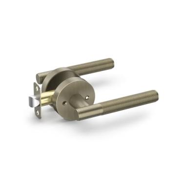 Imagem de Asidrama 1 pacote com maçanetas de porta de passagem de latão antigo escovado, maçaneta de porta com maçanetas internas para quarto ou banheiro, puxadores de porta resistentes interiores com