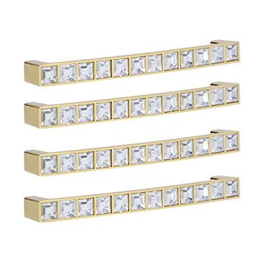 Imagem de 4 Peças conjunto Cristal Handle Moderno Puxador de Porta Armário Liga Zinco Design Europeu com Parafusos Montagem para R