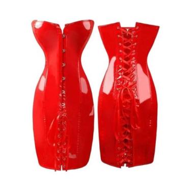 Imagem de Vestido Corset Sem Alças Em PVC Estilo Steampunk Para Mulheres, Bodyco