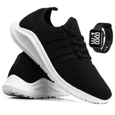 Imagem de Kit Tênis Academia Esporte Corrida Caminhada Treino Musculação Adulto Leve Macio Confortavel+Relógio-Unissex