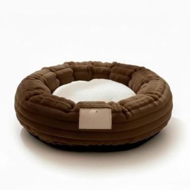 Imagem de Cama Pet Ninho Nuvem Pequeno para Cachorro e Gato – Luxo Confortável 50cm Pelúcia Macia Lavável(Mocha)