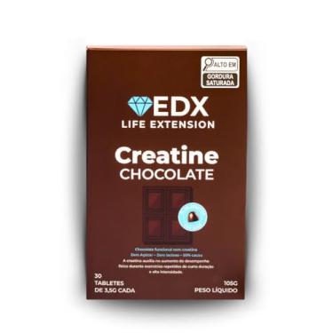 Imagem de Creatina em Chocolate Meio Amargo – 1g de Creatina por Tablete, 30 Tabletes, Zero Açúcar e Zero Lactose, 50% Cacau – EDX Life Extension