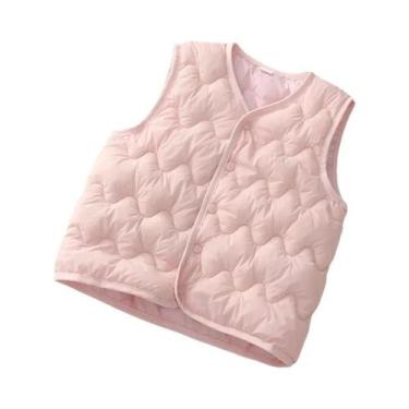 Imagem de Colete De Inverno Infantil Acolchoado Em Algodão, Jaquetas De Cor Sóli