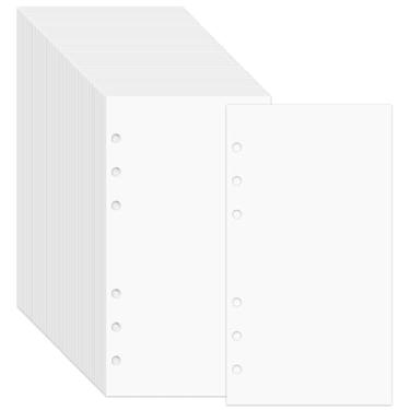 Imagem de 60 folhas A6 6 anéis de liberação em branco refil de fichário para colecionar adesivos reutilizáveis páginas de papel fichário folha de inserção para 6 furos adesivos álbum armazenamento livro