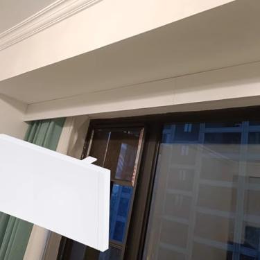 Imagem de Cortina de teto de 10,5 cm/14 cm de altura, caixa blackout para janelas, sistema de cobertura branca sem trilhas, defletor divisor de quarto, comprimento de 1,3 m, tratamento de janela elegante