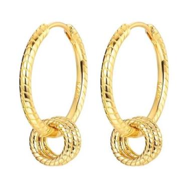 Imagem de Brincos De Argola Minimalistas Em Prata Esterlina 925 Com Fecho De Zir