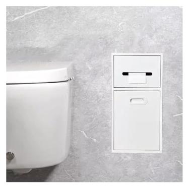 Imagem de Nicho de chuveiro de aço inoxidável - Prateleira de parede de banheiro embutida, rack de armazenamento de papel higiênico (branco, 50 x 20 x 14 cm) - Design moderno à prova d'água para espaço de