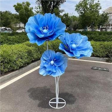 Imagem de Flores artificiais gigantes para decoração - adereços de flores enormes com base em pé para festas de jardim ao ar livre, vitrines de lojas e decoração de casa