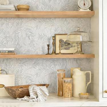 Imagem de Ismoon Papel de parede boêmio descasque e cole papel de parede botânico verde empoeirado 44 cm x 32 m folha neutra removível à prova d'água papel de contato verde para quarto cozinha locatário