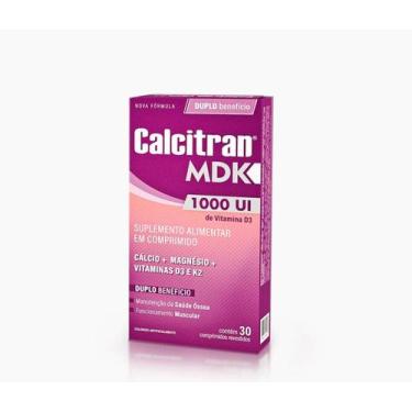 Imagem de Calcitran MDK 30 Comprimidos - Cálcio com Magnésio, Vitamina D e K - F